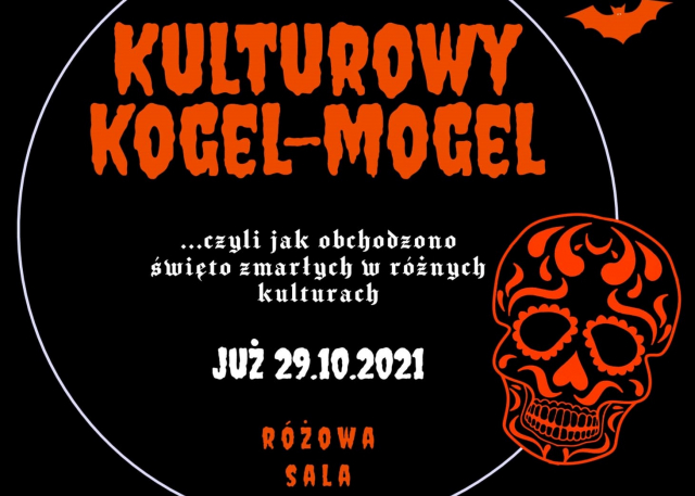 czarno pomarańczowy plakat dnia kulturowy kogel mogel
