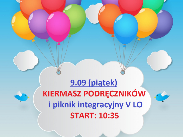 plakat pikniku integracyjnego, obraz ze strony https://pl.freepik.com/darmowe-wektory/chmura-podnoszone-przez-balony_958022.htm#query=piknik&position=4&from_view=keyword