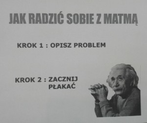 Na zdjęciu widać Einstena od piersi w górę. Sugestia, że Einstein to mówi: